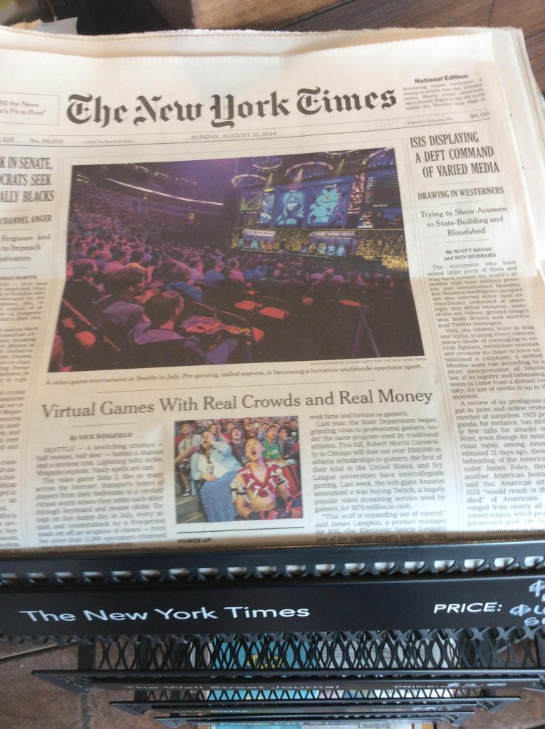 Το gaming πρωτοσέλιδο των New York Times!